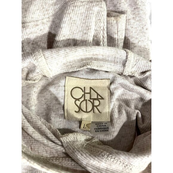 Chaser Oatmeal Hooded Pullover Crop Top With Drawstring Hem Large - Picture 10 of 10